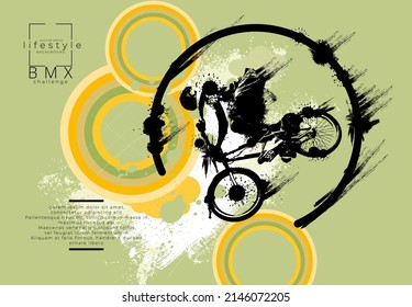 Sport background with active young man for internet banners, social media banners, headers of websites, vector illustration 