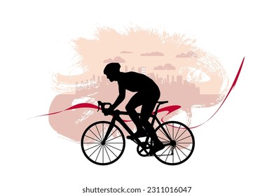 Sport background with active young person for internet banners, social media banners, headers of websites, vector illustration 