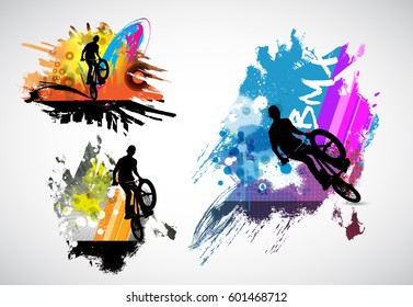 Sport background. BMX rider