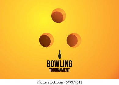 Sport background with bowling tournament. Vector illustration