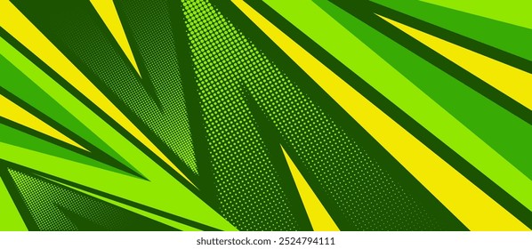 fundo de esporte cor verde e amarelo com formas geométricas afiadas com textura de meio-tom	
