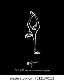 Sport background illustration / vector illustration / blackboard style