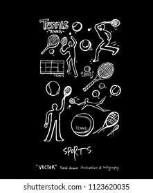 Sport background illustration / vector illustration / blackboard style