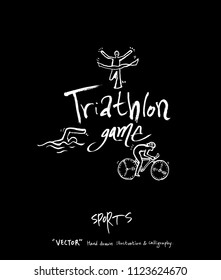 Sport background illustration / vector illustration / blackboard style