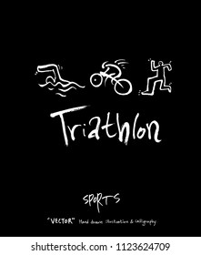 Sport background illustration / vector illustration / blackboard style