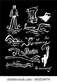 Sport background illustration / vector illustration / blackboard style