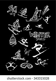 Sport background illustration / vector illustration / blackboard style