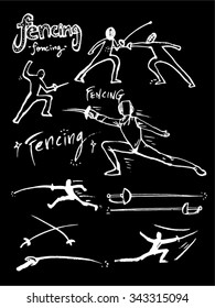 Sport background illustration / vector illustration / blackboard style