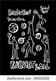 Sport background illustration / vector illustration / blackboard style