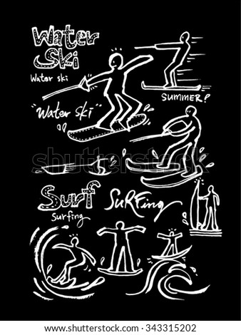 Sport background illustration / vector illustration / blackboard style
