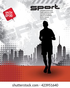 Sport background, marathon runner