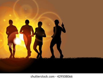 Sport background, marathon runner