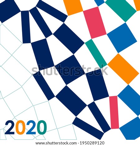 Sport background with modern and traditional elements 2020, vector