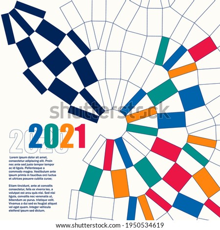 Sport background with modern and traditional elements 2020, 2021, vector
