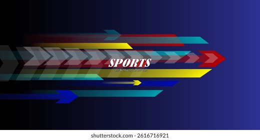 sport background, national sports day celebration concept, with abstract geometric ornament and illustration of sports athlete football player, badminton, basketball, baseball, tennis, volleyball