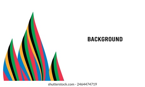 Sport background with rainbow pattern. News banner. Abstract flame shape