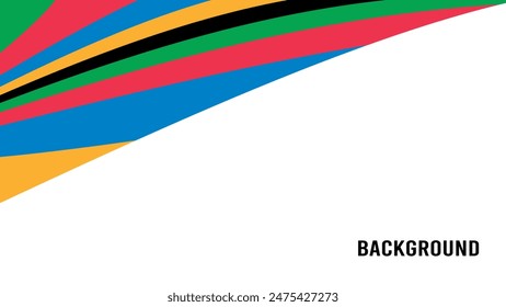Sport background with rainbow pattern. News banner. Abstract curve	