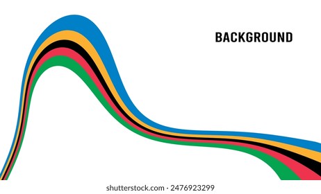 Sport background with rainbow pattern. News banner. Abstract wavy lines