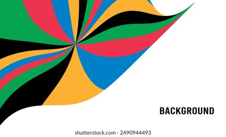 Sport background with rainbow pattern. News banner. Abstract curve 