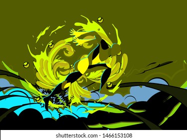 sport background with running man illustration, vector design