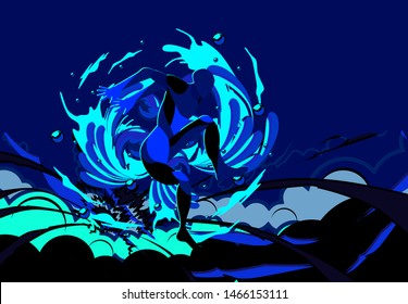 sport background with running man illustration, vector design