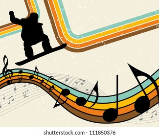 Sport background with snowboard athlete. Vector illustration.