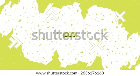 Sport Background with White Shattered Abstract Shapes on Light Green Dynamic Design Layout