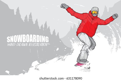 Sport background. Winter sport. Snowboarder background design