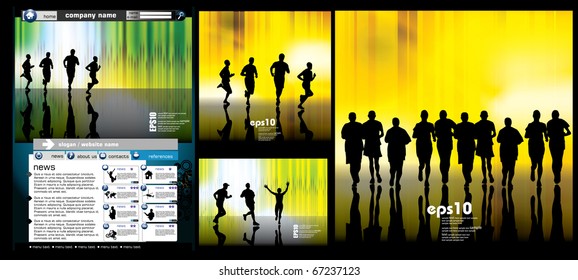 Sport backgrounds set