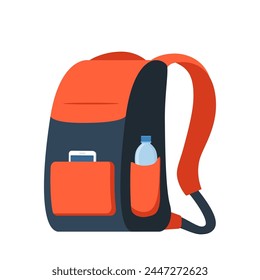 Sport backpack for cycling, bicycle sport. Bag for gym or travel. Vector illustration