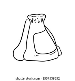 Sport backpack  doodle icon vector hand drawing 