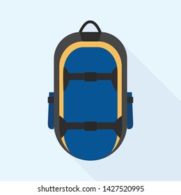 Sport backpack icon. Flat illustration of sport backpack vector icon for web design