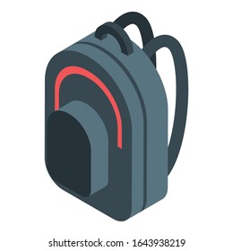 Sport backpack icon. Isometric of sport backpack vector icon for web design isolated on white background