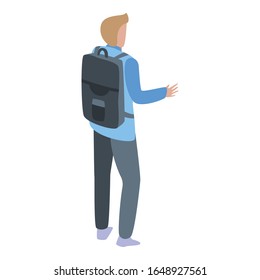 Sport backpack icon. Isometric of sport backpack vector icon for web design isolated on white background