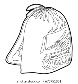 Sport backpack icon in outline style isolated on white background vector illustration