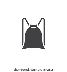 Sport backpack vector icon. filled flat sign for mobile concept and web design. Sport bag glyph icon. Symbol, logo illustration. Vector graphics