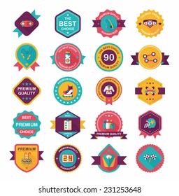 Sport badge flat banner design background set, eps10