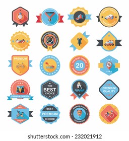 Sport badge flat banner design background set, eps10
