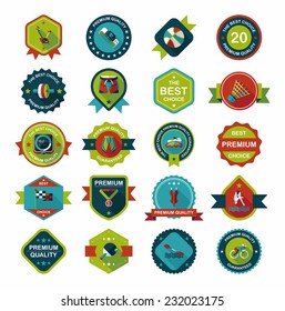 Sport badge flat banner design background set, eps10