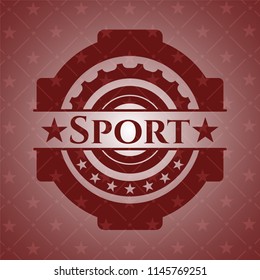 Sport badge with red background