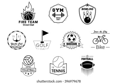 Sport Badges Black Vector Logos