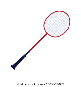 sport badminton racket flat style icon vector illustration design