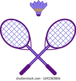 
sport badminton two rackets and shuttlecock