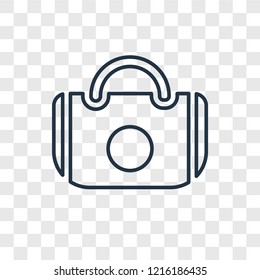 Sport bag concept vector linear icon isolated on transparent background, Sport bag concept transparency concept in outline style