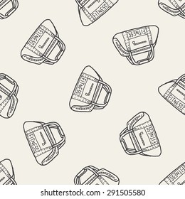 sport bag doodle seamless pattern background