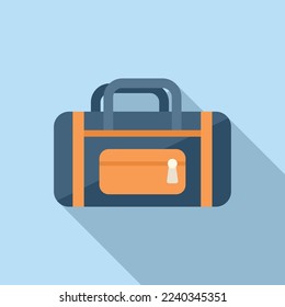 Sport bag icon flat vector. Workout life. Active nutrition