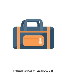 Vector plano del icono de la bolsa deportiva. Vida de entrenamiento. Nutrición activa aislada