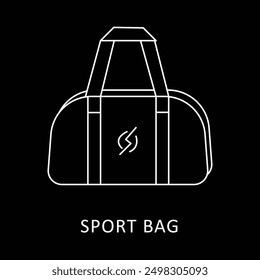 Sport Bag Icon: Gym Gear and Fitness Equipment Symbol.