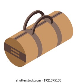 Icono de bolsa deportiva. Isometric, icono vectorial de bolsos deportivos para el diseño web aislado en fondo blanco