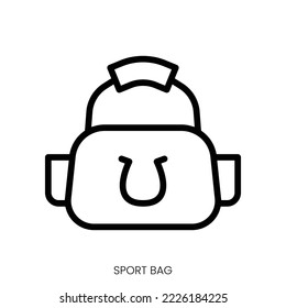 sport bag icon. Line Art Style Design Isolated On White Background